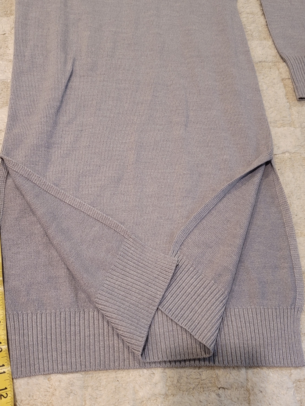 FRANK and OAK Merino Wool Turtleneck Sweater Dress Midi Gray Women's Size XS - Picture 6 of 10